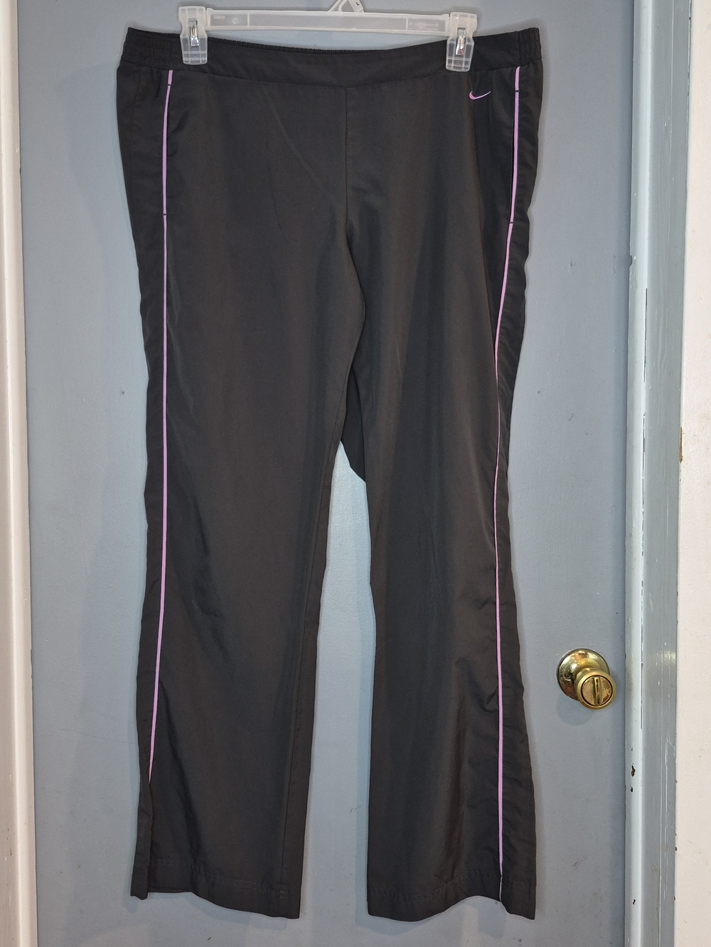 Nike Black Athletic Pants with Pink Piping